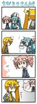  &gt;_&lt; 3girls 4koma akita_neru aqua_hair chibi chibi_miku closed_eyes comic crossover drill_hair hatsune_miku imagining kasane_teto long_hair minami_(colorful_palette) multiple_girls prehensile_hair silent_comic twin_drills twintails utau vocaloid 