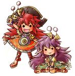  :d artist_request child dress fang hat long_hair lowres march_(trusty_bell) multiple_girls open_mouth pink_hair pointy_ears purple_hair salsa_(trusty_bell) siblings sisters smile trusty_bell 