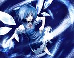  bad_id bad_pixiv_id blue_hair cirno ribbon solo touhou wings yu_(pixiv228815) 