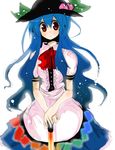  bad_id bad_pixiv_id banned_artist blue_hair hat hinanawi_tenshi long_hair okia red_eyes ribbon solo sword sword_of_hisou touhou weapon 