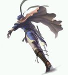  artist_request blue_hair cape fire_emblem fire_emblem:_souen_no_kiseki gloves headband ike male_focus solo sword weapon 