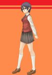  bad_id bad_pixiv_id black_eyes black_hair copyright_request minarai necktie short_hair skirt socks solo tomboy 