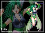  artist_request boots breasts character_name cleavage copyright_name detached_sleeves earrings error final_fantasy final_fantasy_iv green_eyes green_footwear green_hair green_leotard jewelry jumping leotard medium_breasts older one_eye_closed open_mouth ring rydia sash smile solo staff thigh_boots thighhighs wallpaper zoom_layer 