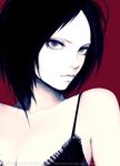  bad_id bad_pixiv_id black_hair copyright_request face pale_skin short_hair silver_eyes solo takenaka 