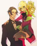  alois_trancy black_hair blonde_hair claude_faustus flower formal glasses kuroshitsuji short_hair smile suit teyrapak 