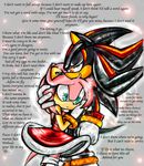  amy_rose english_text female green_eyes hair male pink_hair red_eyes sega shadow_the_hedgehog sonic_(series) text unknown_artist 