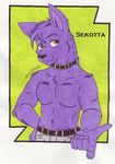  border canine fur male mammal neomi plain_background purple purple_fur sekotta solo wolf yellow_background young 