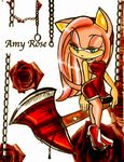  amy_rose axe breasts female green_eyes hair hedgehog melee_weapon pink_hair plain_background sega solo sonic_(series) sonic_the_hedgehog weapon white_background 