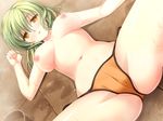  applique blush breasts cameltoe game_cg green_hair nipples odawara_hakone swimsuit tagme_(character) tasogare_no_saki_ni_noboru_ashita topless wet 