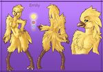  avian back_turned bird breasts butt chocobo female fuzzyjack multiple_poses nude pose solo winged_arms 