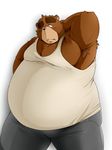  bear black_nose chubby male mammal obese overweight plain_background pose solo 