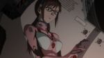  animated animated_gif bodysuit bouncing_breasts breasts brown_hair english evangelion:_2.0_you_can_(not)_advance glasses long_hair makinami_mari_illustrious medium_breasts neon_genesis_evangelion non-web_source pink_bodysuit plugsuit rebuild_of_evangelion screencap solo 