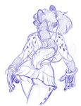  bracelet breasts butt claws clothing female huge_breasts hyena jenna_kutu jewelry ken_sample mammal pawpads pigtails side_boob sketch skirt spots spotted_hyena upskirt 