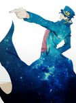  abaraya blue_hair chain gakuran green_eyes hat jojo_no_kimyou_na_bouken kuujou_joutarou long_coat male_focus pointing school_uniform solo star_(sky) 