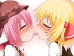  blonde_hair blush closed_eyes couple french_kiss kiss koji_(kohei66) multiple_girls mystia_lorelei open_mouth pink_hair rumia saliva tongue touhou yuri 