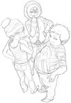  3boys eric_cartman fat hat kenny_mccormick male male_focus monochrome multiple_boys parka short_hair south_park stan_marsh 