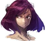  annoyed bad_id bad_pixiv_id bangs parted_bangs parted_lips purple_hair red_eyes short_hair sideways_glance sketch solo space_jin touhou yasaka_kanako 