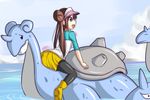  aqua_eyes boots brown_hair double_bun dry_humping gen_1_pokemon humping lapras long_hair mei_(pokemon) nishi_koutarou ocean open_mouth pantyhose pokemon pokemon_(creature) pokemon_(game) pokemon_bw2 raglan_sleeves skirt smile trembling twintails visor_cap 