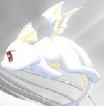  baby dragon flying low_res red_eyes unknown_artist white white_theme wings young 