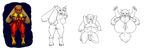  anthrofied areola big_breasts blaziken breasts color erect_nipples female fire huge_breasts monochrome nintendo nipples pok&#233;mon pok&#233;morph pok&eacute;mon presenting pubes pussy thecon video_games 