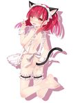  anal_tail animal_ears apron ass back bare_shoulders barefoot blush breasts butt_plug cat_ears cat_tail fake_tail feet garters heart heart-shaped_pupils highres long_hair looking_at_viewer magi_the_labyrinth_of_magic medium_breasts morgiana mvv naked_apron outline red_eyes red_hair solo symbol-shaped_pupils tail wrist_cuffs 