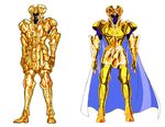  80s araki_shingo armor cape comparison faceless full_armor gemini_saga gold gold_saints helmet himeno_michi knight kurumada_masami oldschool saint_seiya shadow zodiac 