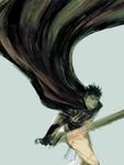  berserk cape guts k-rei male_focus scar solo sword weapon 