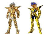  80s araki_shingo armor cancer_deathmask comparison full_armor gold gold_saints helmet himeno_michi knight kurumada_masami male_focus oldschool saint_seiya zodiac 