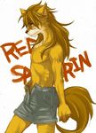  caninu clothing male mammal red_savarin shorts solatorobo solo tail_concerto teasing 