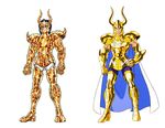  80s araki_shingo armor cape capricorn_shura comparison gold gold_saints helmet himeno_michi horns knight kurumada_masami manga_version oldschool original_version saint_seiya zodiac 