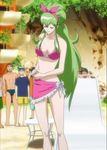  1boy beach bikini breasts green_hair ixion_saga large_breasts legs mariandale newhalf sarong swimsuit trap 