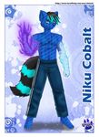  blue blue_fur blue_hair canine folf fox frost fur hair hybrid ice male mammal niku_cobalt purple purple_markings shadow shinn solo wolf 