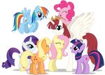  2012 alpha_channel blonde_hair blue_eyes brown_hair cowboy_hat cutie_mark equine eyes_closed female feral fluttershy_(mlp) freckles friendship_is_magic fur group hair hat hi_res horn horse lauren_faust_(character) looking_at_viewer mammal mixermike622 multi-colored_hair my_little_pony orange_fur pegasus pink_fur pink_hair pinkie_pie_(mlp) plain_background pony purple_eyes purple_fur purple_hair rainbow_dash_(mlp) rainbow_hair rarity_(mlp) red_eyes transparent_background twilight_sparkle_(mlp) unicorn white_fur winged_unicorn wings yellow_fur 