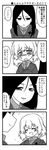  4koma comic girls_und_panzer greyscale katyusha long_hair military monochrome multiple_girls nanashiro_gorou nonna partially_translated pravda_school_uniform short_hair smile tears translation_request 