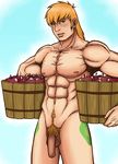  abs apple balls big_macintosh_(mlp) big_penis bucket carrying cutie_mark flaccid freckles friendship_is_magic fruit hair looking_at_viewer my_little_pony nalls nipples nude penis pubes red_hair red_hot_kick 