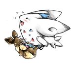  blue_markings blush brown_fur cum cumshot eevee erection eyes_closed frottage gay male onomatopoeia orgasm penis plain_background pok&eacute;mon red_markings togekiss tranquilmyst white_background white_body yellow_eyes 