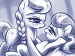  cub cutie_mark diamond_tiara_(mlp) equine eye_contact female feral friendship_is_magic horse lesbian mammal monochrome my_little_pony nude open_mouth pony silver_spoon_(mlp) theofficialwheel young 