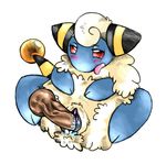  disembodied_penis erection female male mareep penis plain_background pok&eacute;mon pussy pussy_juice red_eyes straight tranquilmyst vaginal white_background white_fur 