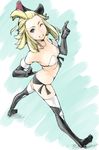  arched_back bad_id bad_pixiv_id blonde_hair blue_eyes bravely_default:_flying_fairy bravely_default_(series) edea_lee gloves mak one_eye_closed solo string_panties 