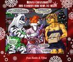  anthro big_breasts breasts canine christmas cleavage clothed clothing dialog dialogue dildo english_text feline female fifine fox gift hazel_weiss henbe holidays imminent_sex lion mammal sex_toy skunk text tree zig_zag 