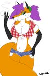  anthro big_breasts breasts canine cigarette claws cleavage clothed clothing color dressed female fox fur green_eyes hair half-dressed looking_at_viewer male mammal oldmusic oldmusic_(artist) plain_background pose smoking solo standing straight white_fur 