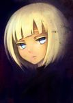  blonde_hair blue_eyes bob_cut colored_eyelashes dark expressionless face kurotsuki_nanai looking_at_viewer phalanx_(sekaiju) portrait sekaiju_no_meikyuu sekaiju_no_meikyuu_3 solo upper_body 