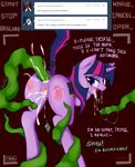  anal_penetration askmistresstrixie bdsm cum cum_in_ass cum_in_mouth cum_in_pussy cum_inside daqulith english_text equine female feral friendship_is_magic hi_res hooves horn horse looking_at_viewer mammal messy my_little_pony penetration pony pussy tentacles text twilight_sparkle_(mlp) unicorn 