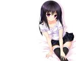  black_hair long_hair nironiro original purple_eyes skirt thighhighs 