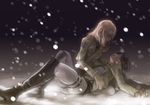  appendix bad_id bad_pixiv_id black_hair blonde_hair christa_renz emblem multiple_girls paradis_military_uniform shingeki_no_kyojin snow spoilers tears uniform ymir_(shingeki_no_kyojin) 