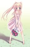  barefoot blush copyright_request dress flower shiragi solo strap_slip twintails 