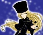  artist_request blonde_hair fur_hat ginga_tetsudou_999 hat maetel solo 