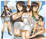  bad_id bad_pixiv_id barefoot bikini black_hair blue_eyes boots breasts cleavage dress ibanen large_breasts long_hair midriff multiple_views navel nico_robin one_piece skirt swimsuit 