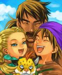  2boys artist_request bianca blue_eyes borongo dragon_quest dragon_quest_v happy hero_(dq5) lowres multiple_boys papas smile younger 