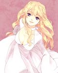  akieru_nomaki blonde_hair blue_eyes dress earrings highres jewelry long_hair macross macross_frontier sheryl_nome smile solo 